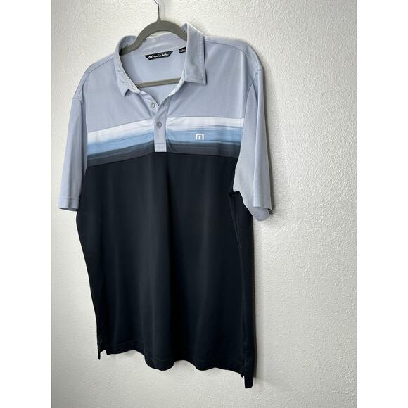 Travis Matthew Light Blue to Black Ombre Short Sleeve Golf Shirt M - Picture 3 of 11